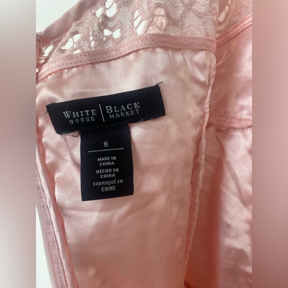 WHBM| Powder Pink Lace Overlay Sleeveless Dress Pleats Size 8 - Picture 15 of 15